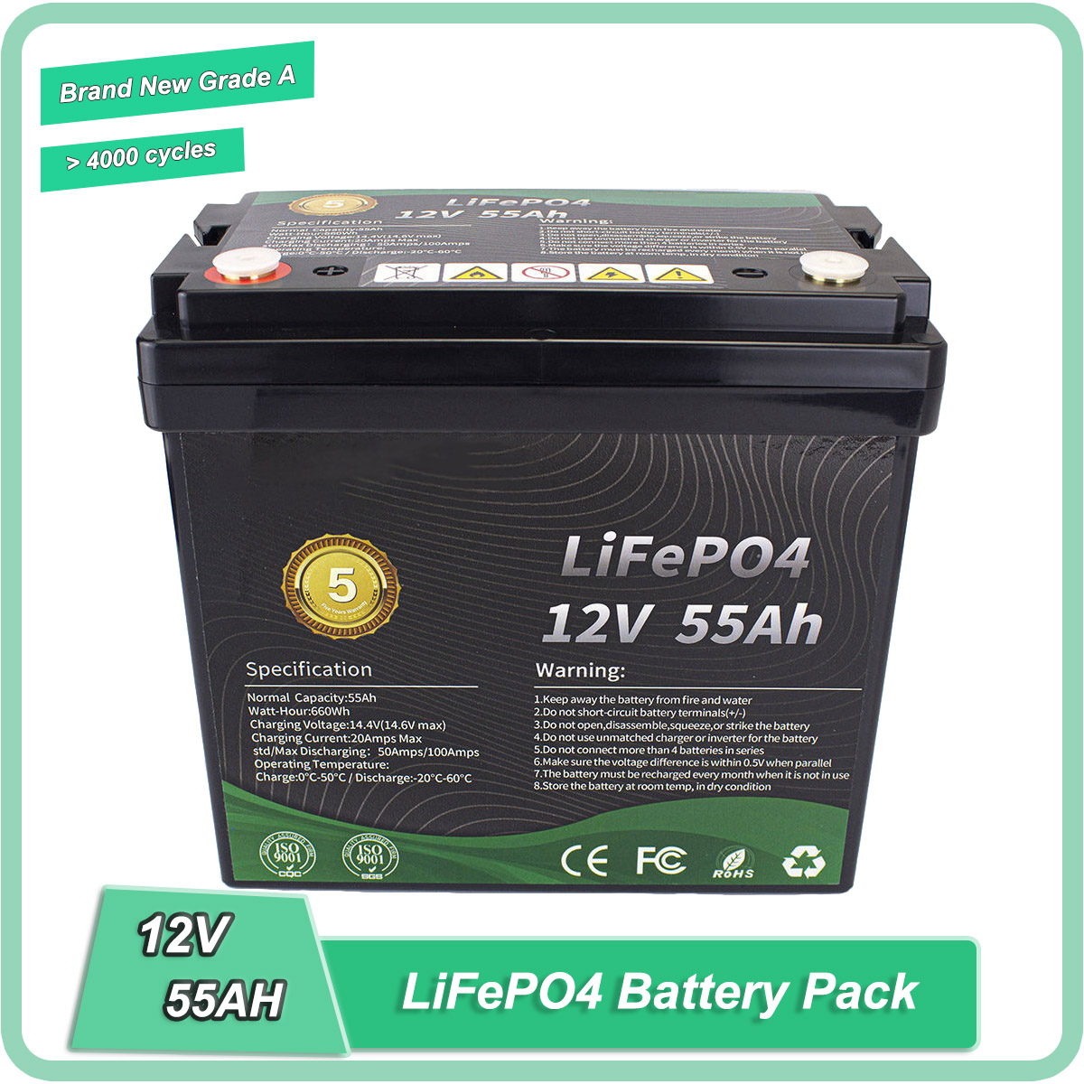 12V 55Ah/60Ah/80Ah LiFePO4 Battery Pack for ev/energy storage system