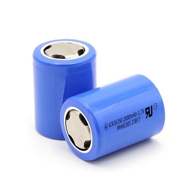 3.7V 2000mah 26350 Rechargeable Cylindrical Lithium ion Battery