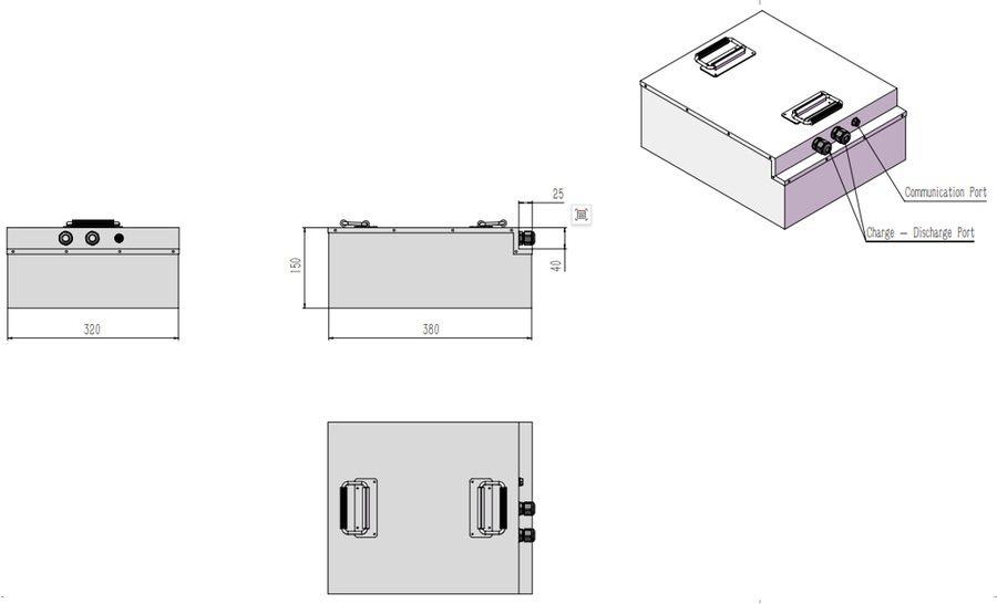 Customized 73.6V 52Ah LiFePO4 Battery Pack for Three Wheel Electric Vehicles