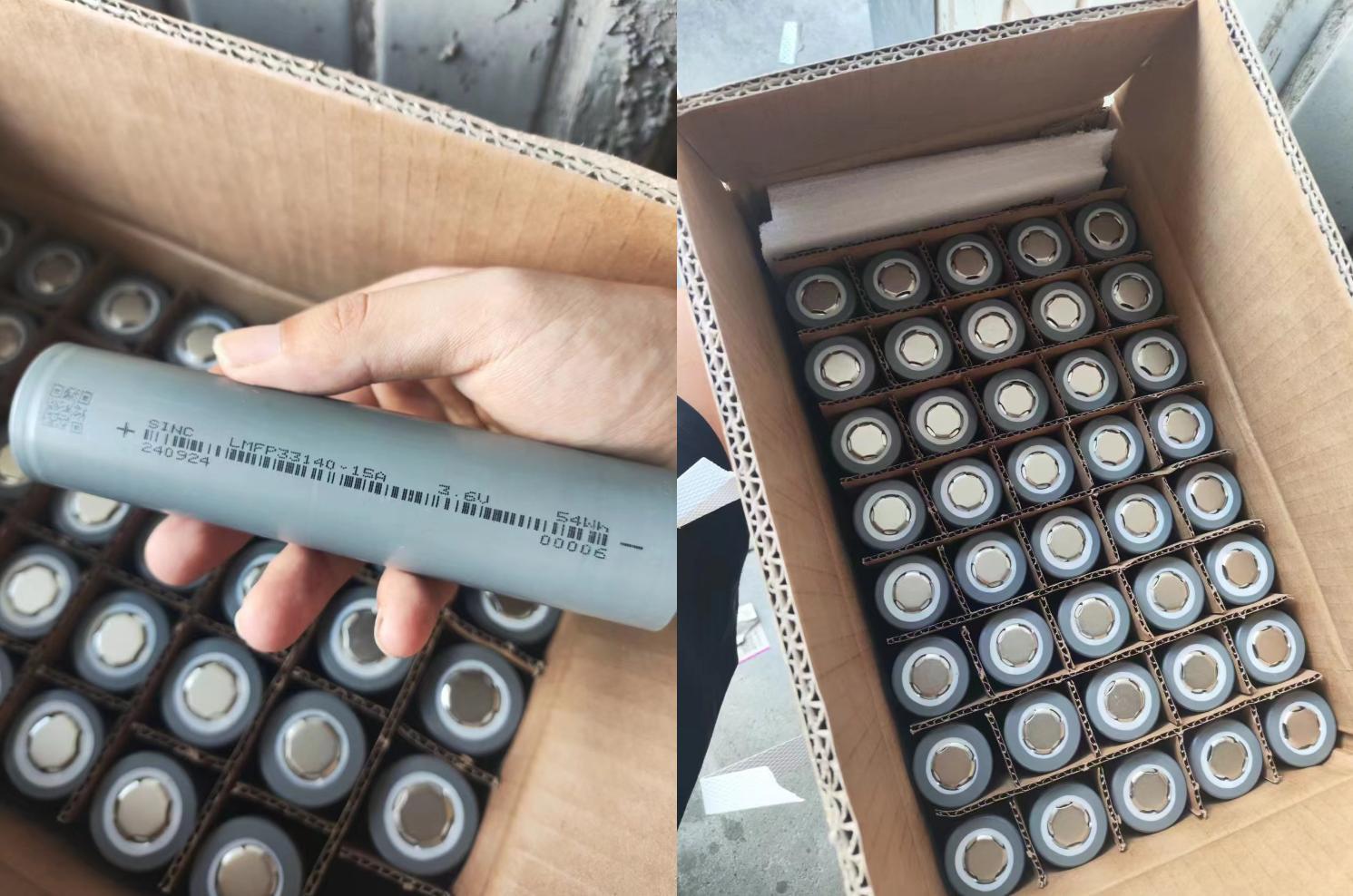 40 Pieces of 33140 3.6V 15Ah LMFP Batteries Shipped to the United States