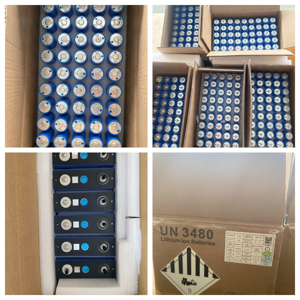 225 pcs EVE C40 20Ah LiFePO4 Cells and 20 pcs EVE LF100LA 100Ah LiFePO4 Cells Shipped to Ecuador