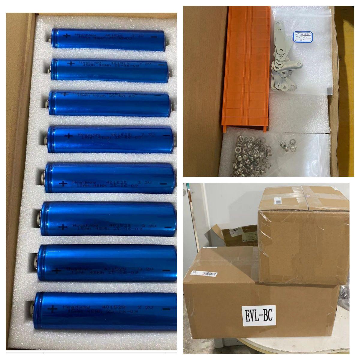 16 pcs Headway 40152S 15Ah LiFePO4 Cells Shipped to South Korea