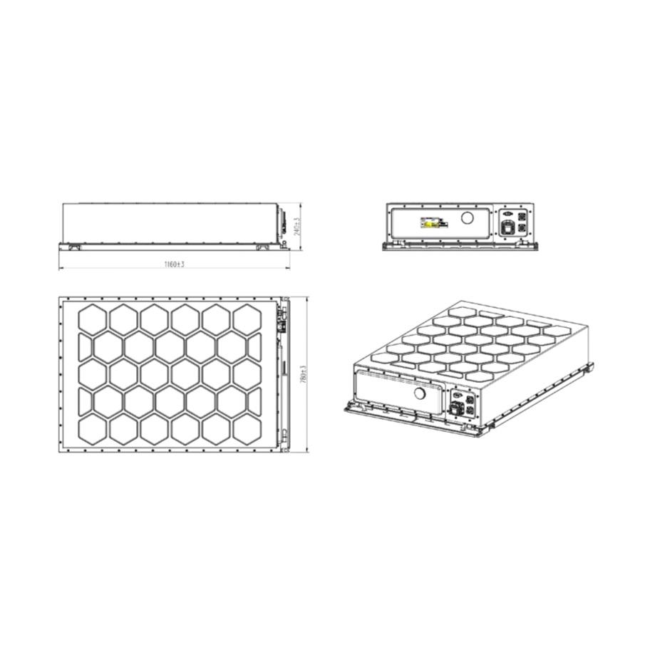 P530H201 50.9KWh 306Ah 166.4V Liquid Cooling Battery Pack Cluster Rack