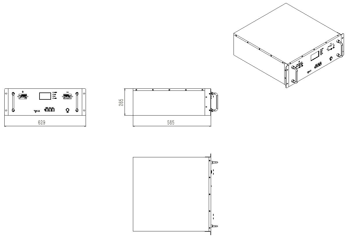 dimension of 51.2V 472ah LiFePO4 Battery Pack