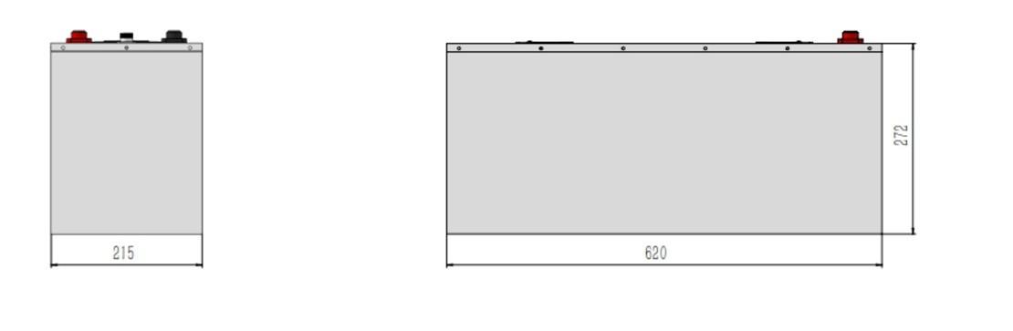 Dimensions of 25.6V 304Ah LiFePO4 Battery Pack