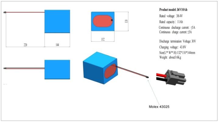 36V 10Ah LiFePO4 Battery Pack Specification
