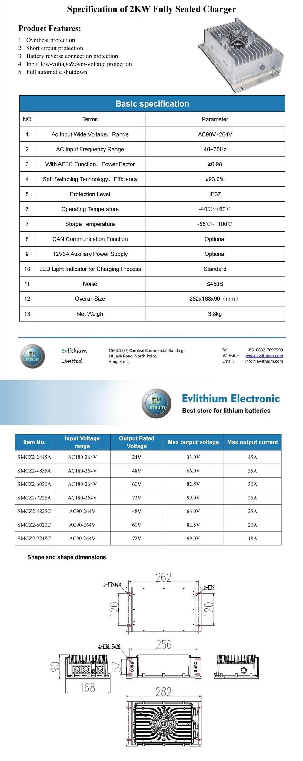 2kW On Board Charger Specification