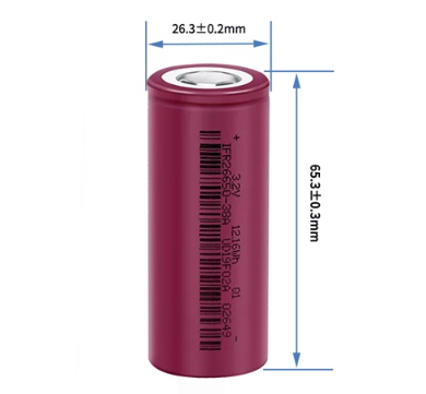 3.2V 3800mAh 26650 LiFePO4 Battery Cell Dimensions