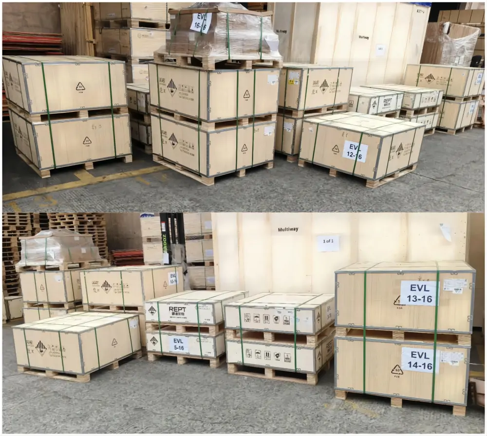 All batteries were placed on pallets
