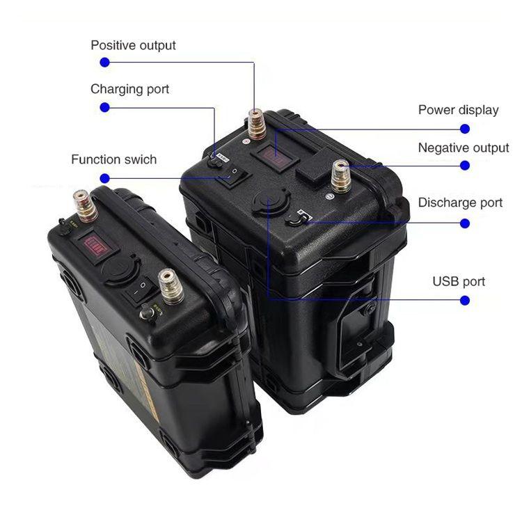 Details of a 12V deep-cycle marine battery for a trolling motor