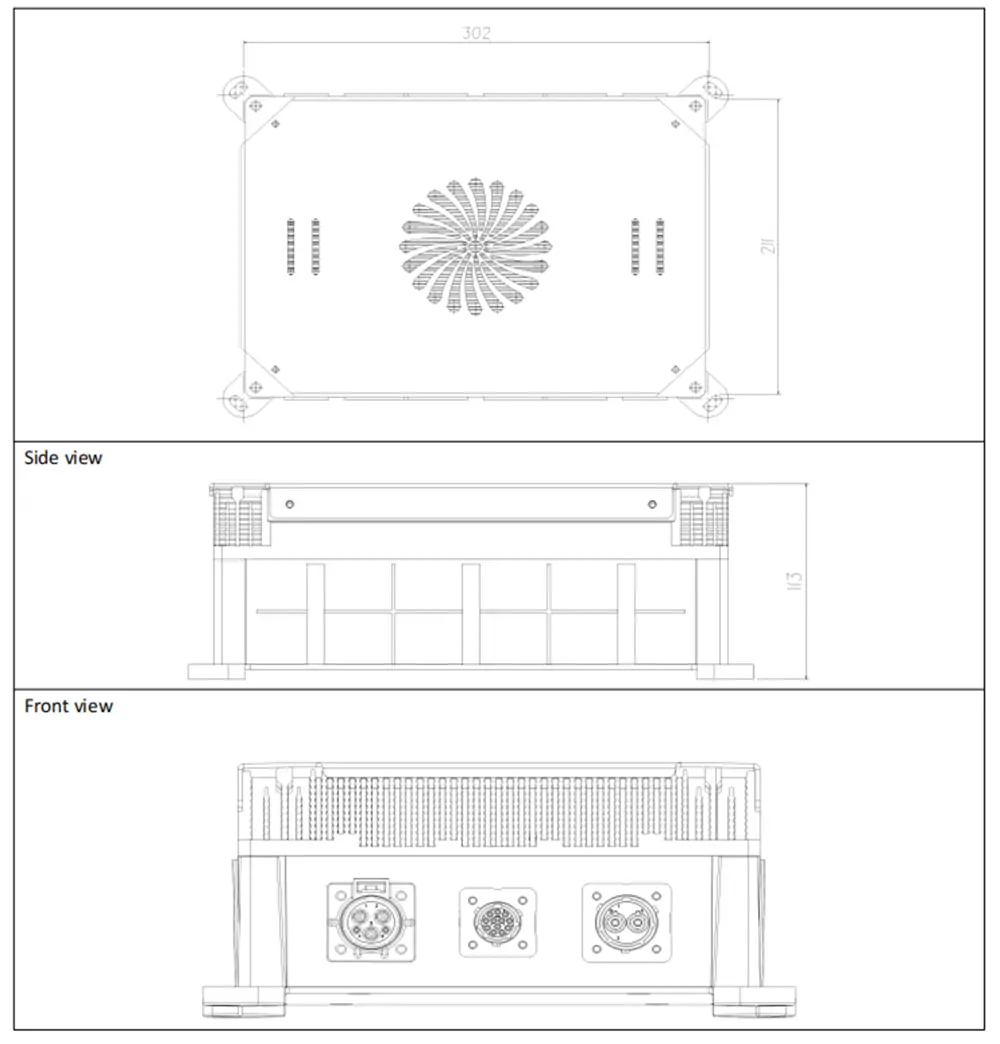 RA6P6 series charger dimensions