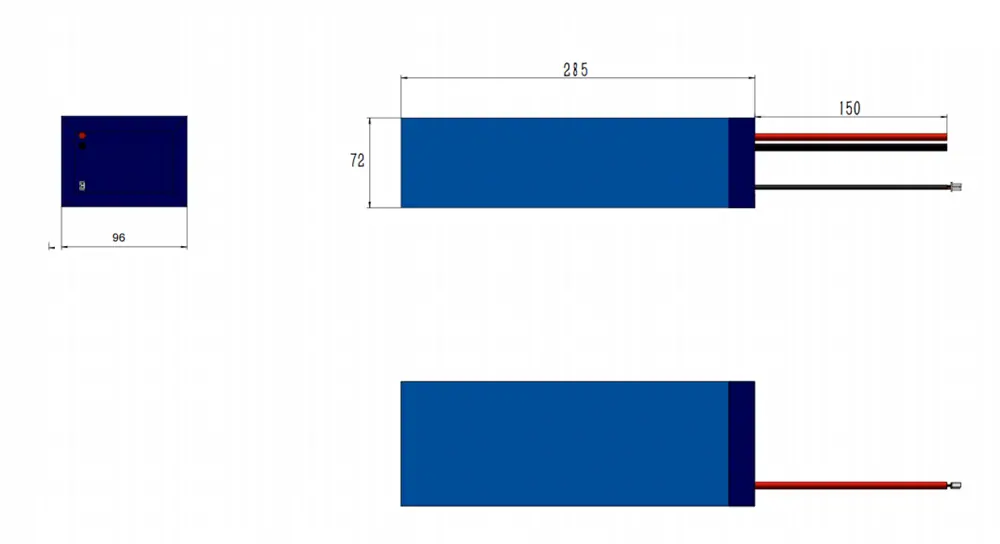 24V 16Ah NMC Battery Pack Dimensions