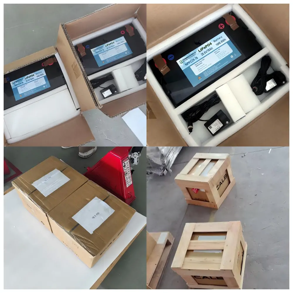 25.6V 76Ah LiFePO4 battery pack packing details