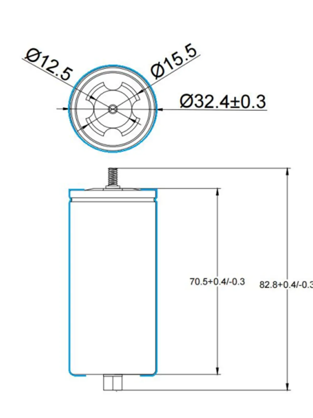 32700 3.2V 6000mAh LiFePO4 cell dimensions